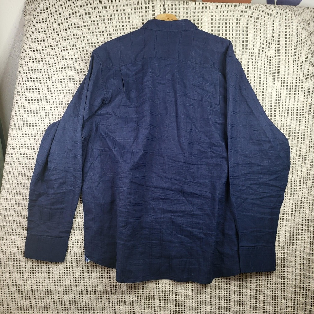 Tommy Bahama Shirt Mens XL Long Sleeve Button Up Plaid‎ Textured Pocket Casual - Picture 7 of 8
